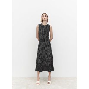 Zara JACQUARD KNIT DRESS Gray M